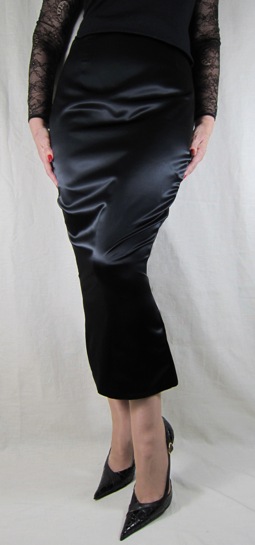 Hobble Skirt Calf Length with Kickpleat - Satin