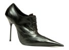 High heel stiletto Oxford lace-up shoe with black calf leather upper, leather lining and leather sole, made in Italy exclusively for RoSa Shoes.